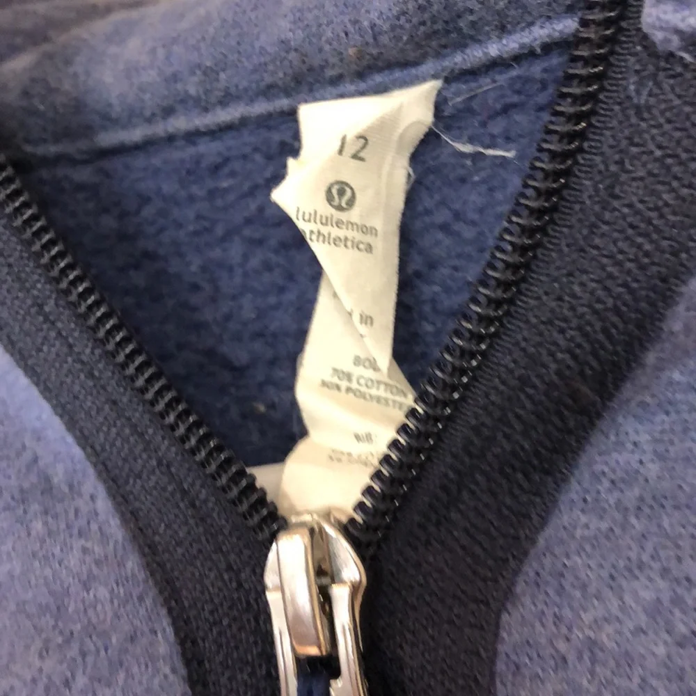 lululemon athletica Navy Zip-Up Hooded Sweatshirt
